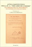 Atto Costitutivo della R.l. "Des Amis De L'ordre" — Libro