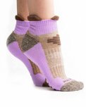 Calzini in Cotone Bio Trekking 4T Polisportiva - Lilla, Beige, Marrone