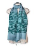 Foulard Cotone e Seta con Stampa Onde