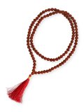 Mala con Grani di Rudraksha con Nappina Rossa
