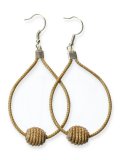 Orecchini in Oro Vegetale Capim Dourado - Goccia con Sfera